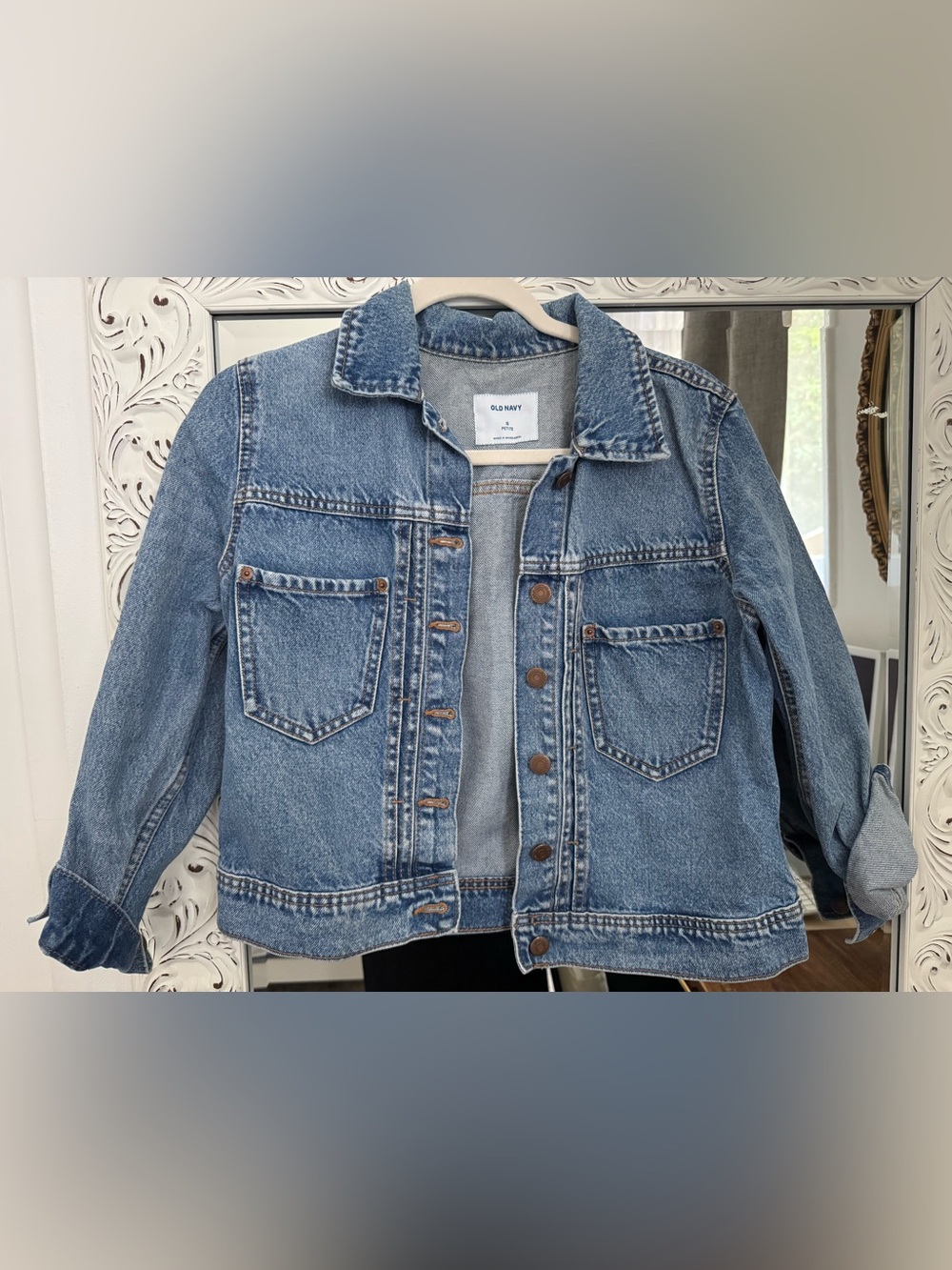 Old Navy Blue Denim Button-Front Jacket